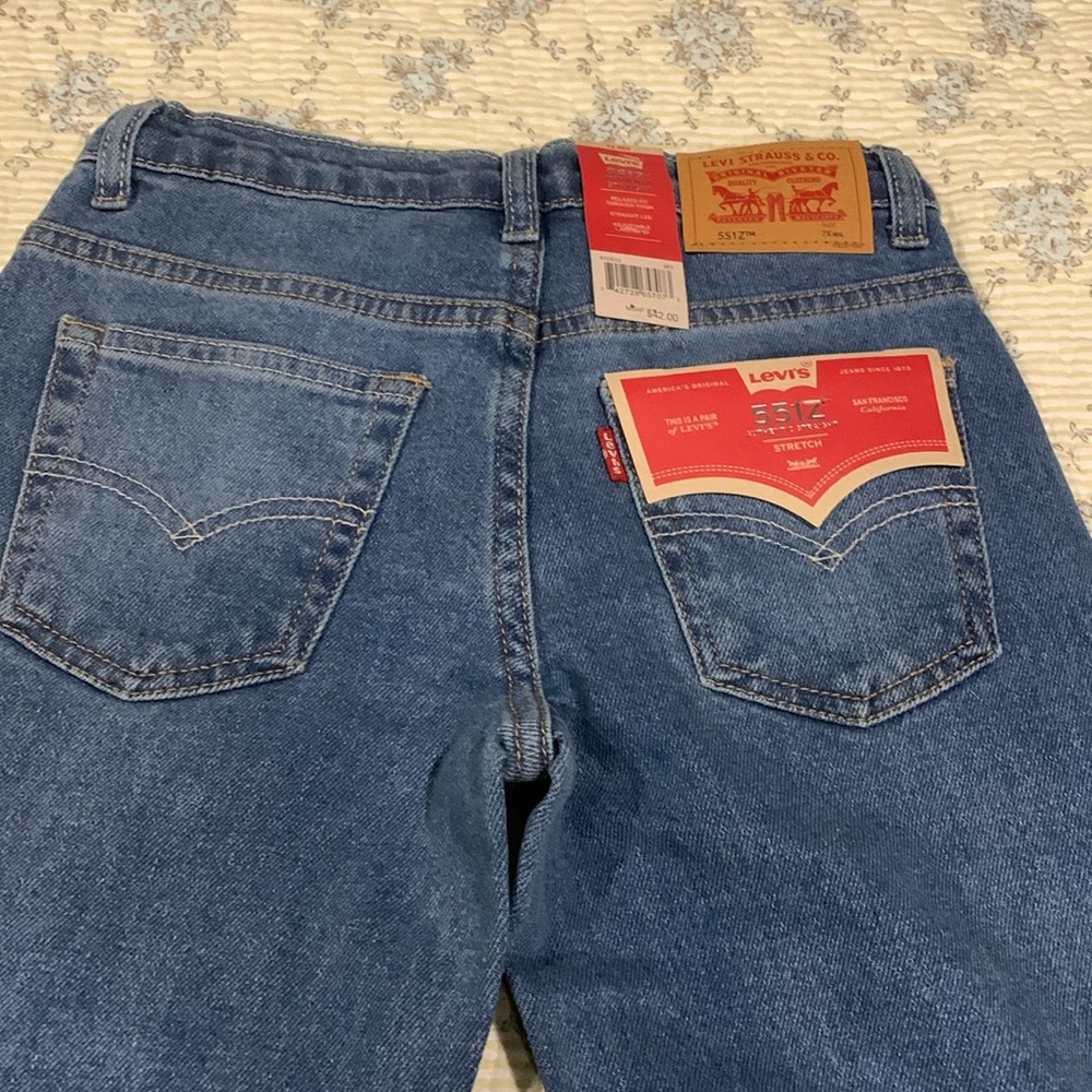 Levi’s 551Z Boys Jeans NEW Size 7x Reg adjustable waist Relax fit straight leg - Picture 7 of 10